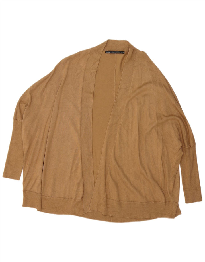 Maglione cardigan aperto oversize a pipistrello da donna Zara UK 14 Marrone medio