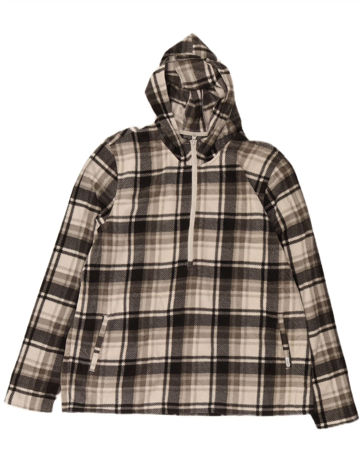 Maglione in pile da uomo con cappuccio e zip O'Neill 2XL poliestere a quadri grigio