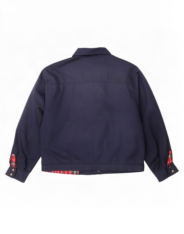 Giubbotto bomber da uomo vintage UK 40 grande poliestere blu navy