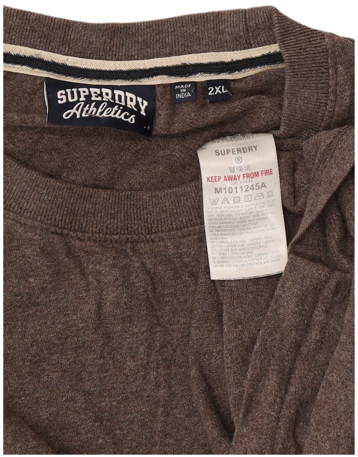 T-shirt da uomo Superdry Top 2XL in cotone marrone