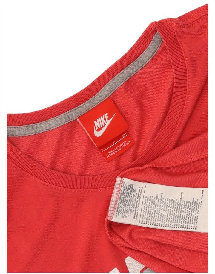 T-shirt grafica da donna Nike Top UK 10 piccola rossa in cotone
