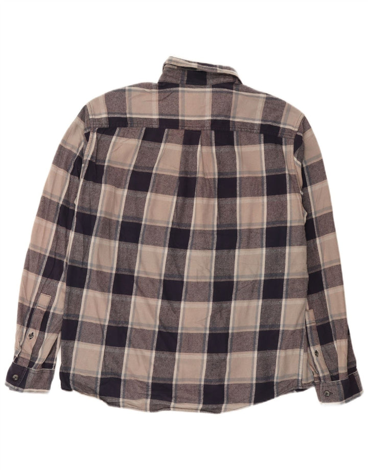 Eddie Bauer Camicia da uomo in flanella di cotone a quadri multicolore grande