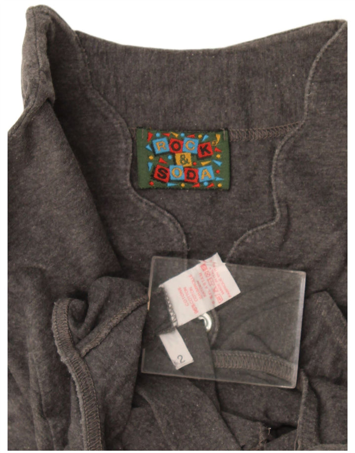 Body da donna vintage UK 12 cotone grigio medio