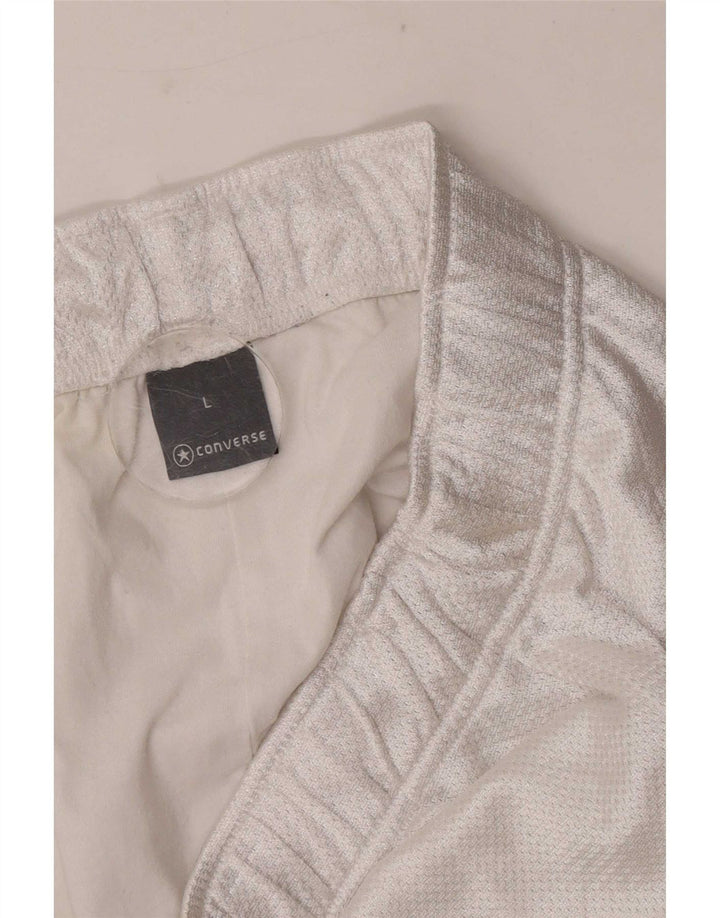 Pantaloncini sportivi da uomo Converse grandi bianchi in poliestere