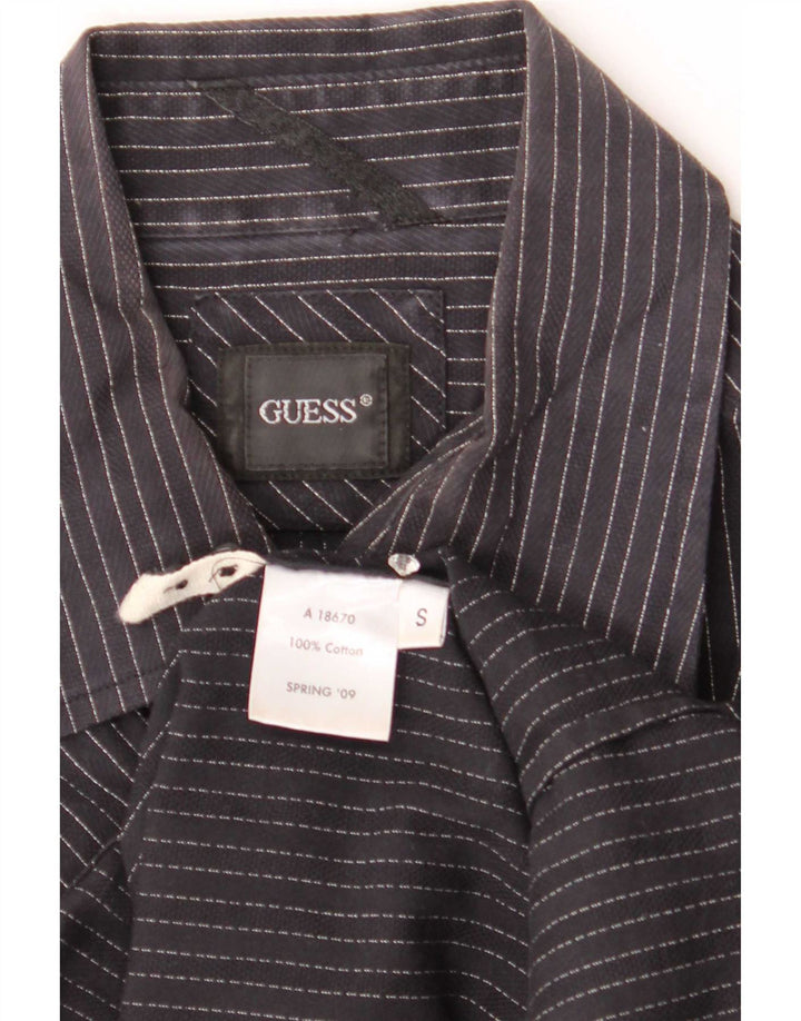 Camicia Uomo Guess Piccola Gessata Nera in Cotone