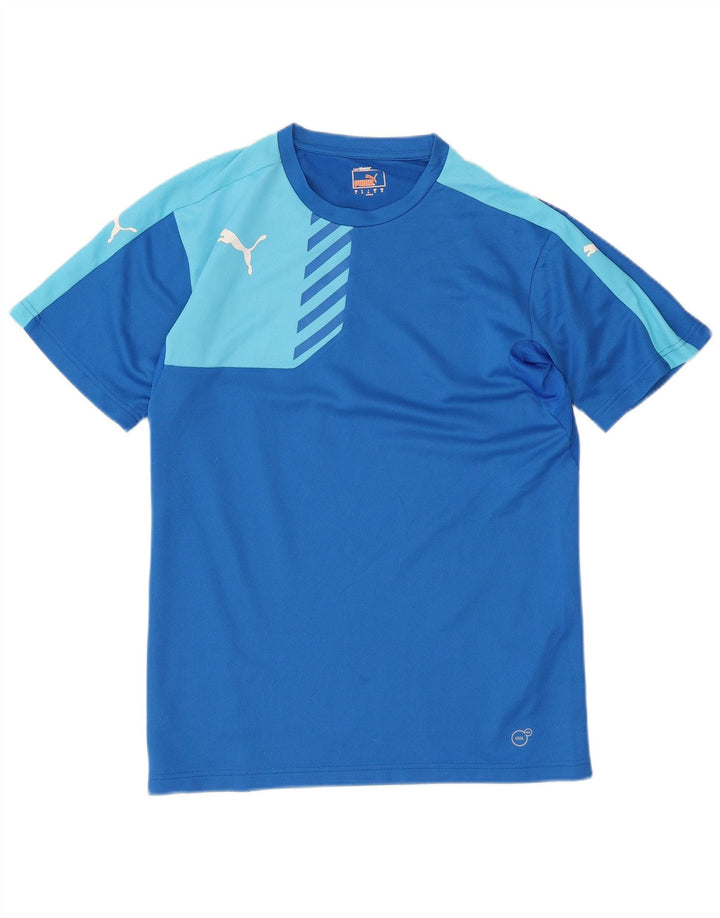 T-shirt da uomo Puma Top in poliestere color block blu medio