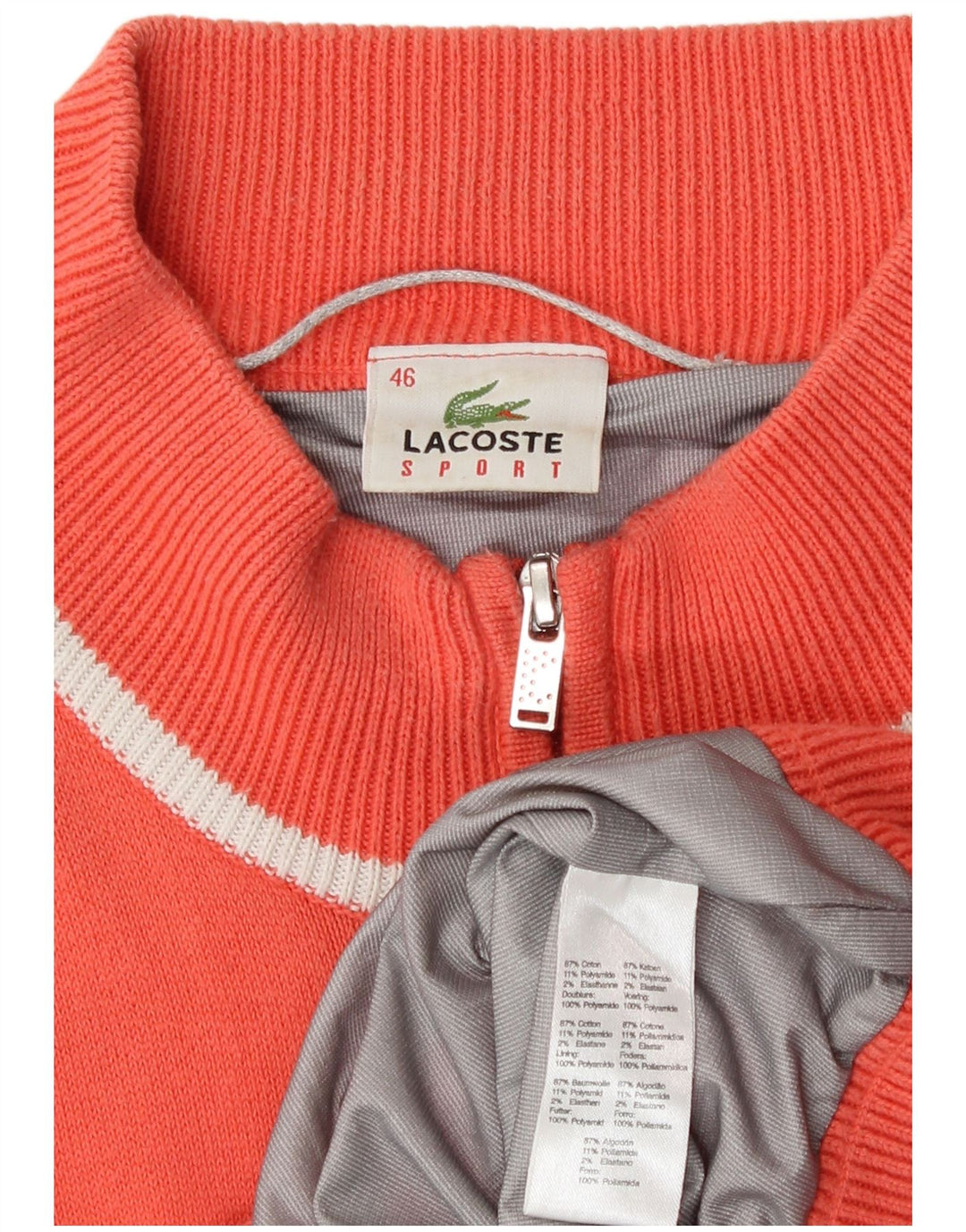 Giacca da ginnastica da donna Lacoste taglia 46 XL in cotone arancione