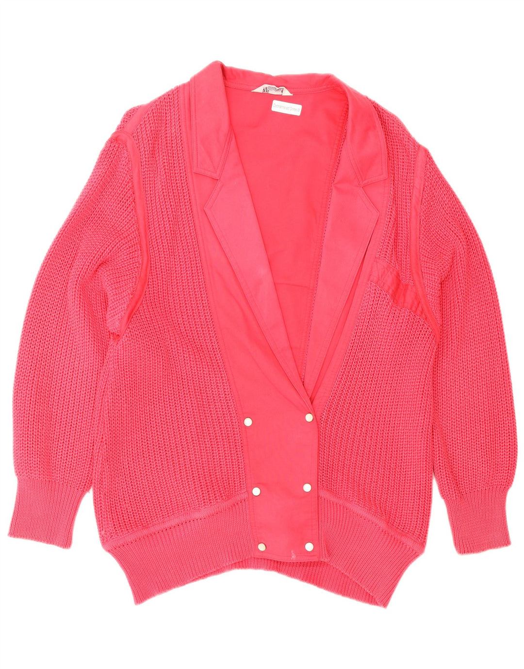 Maglione cardigan doppiopetto vintage da donna IT 42 rosa medio