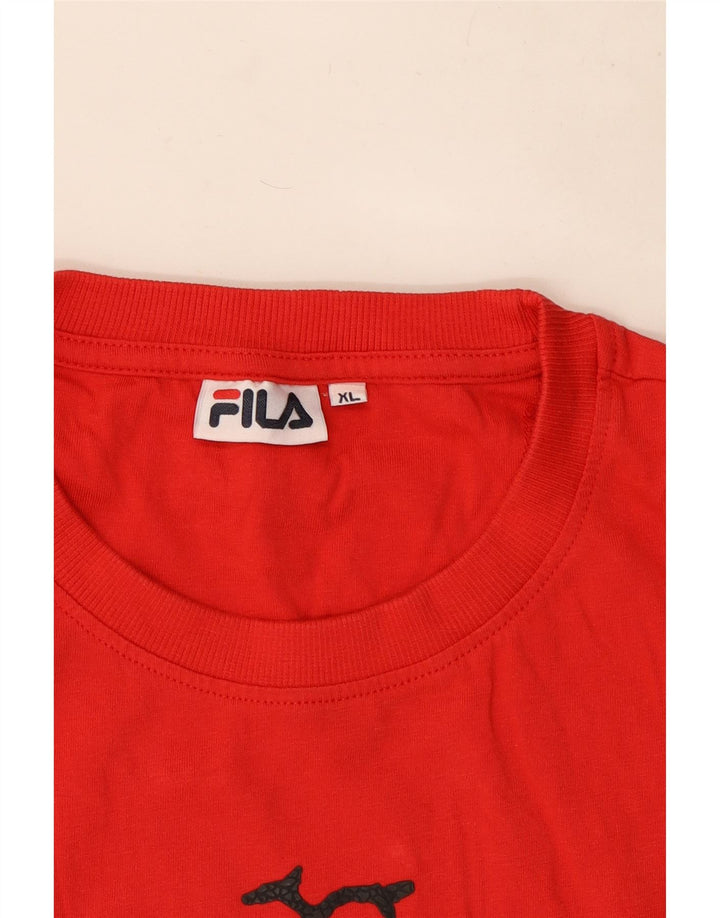 T-shirt grafica da uomo Fila Top XL rossa