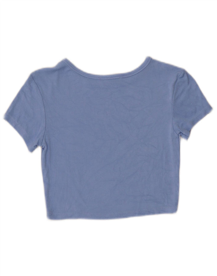T-shirt corta da donna Zara UK 12 blu medio