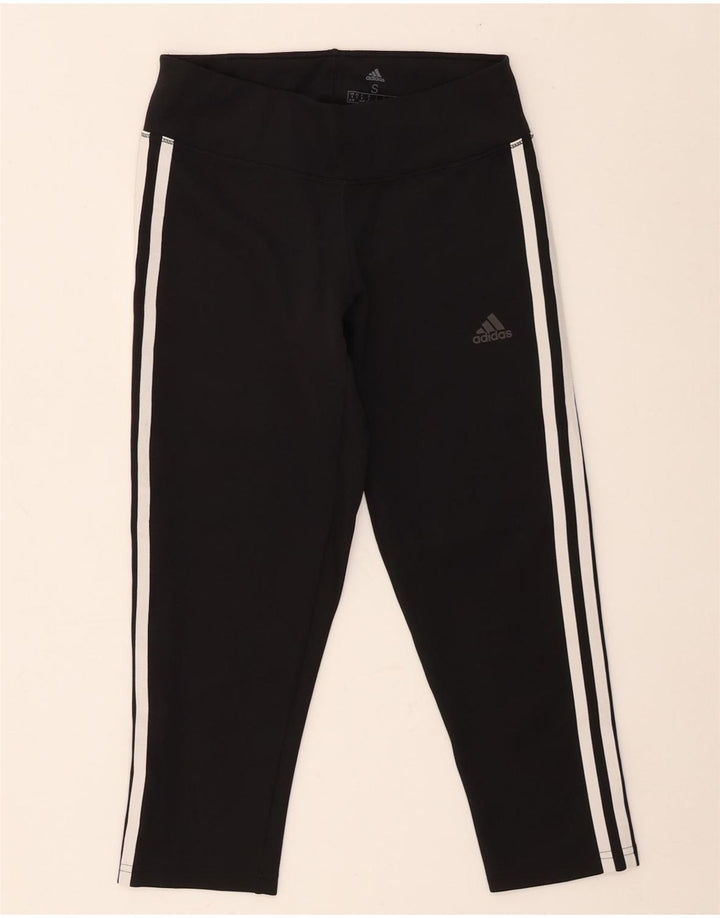 Leggings Adidas Climalite Capri da donna UK 8/10 Piccolo poliestere nero