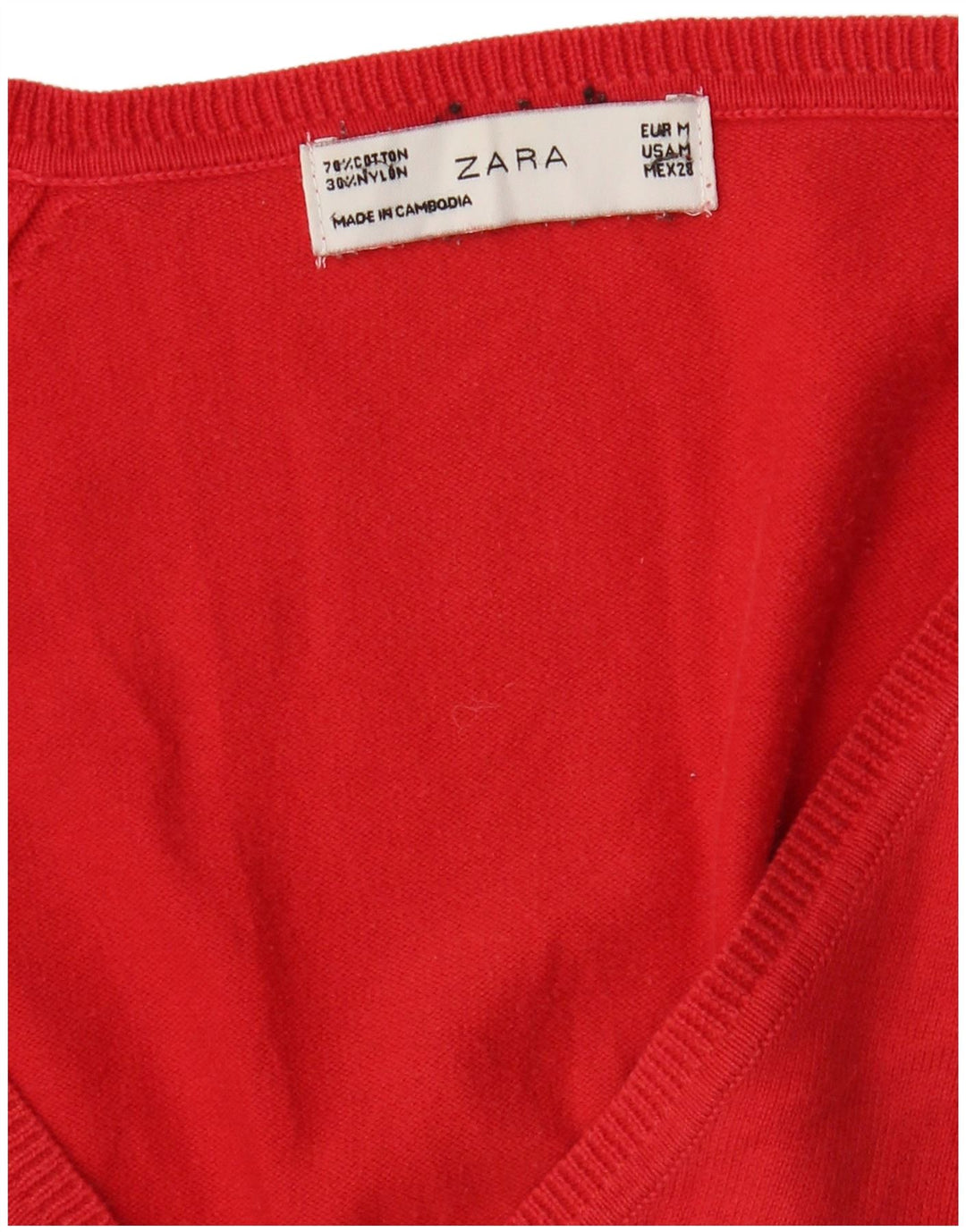 Maglione cardigan da donna Zara UK 12 cotone rosso medio