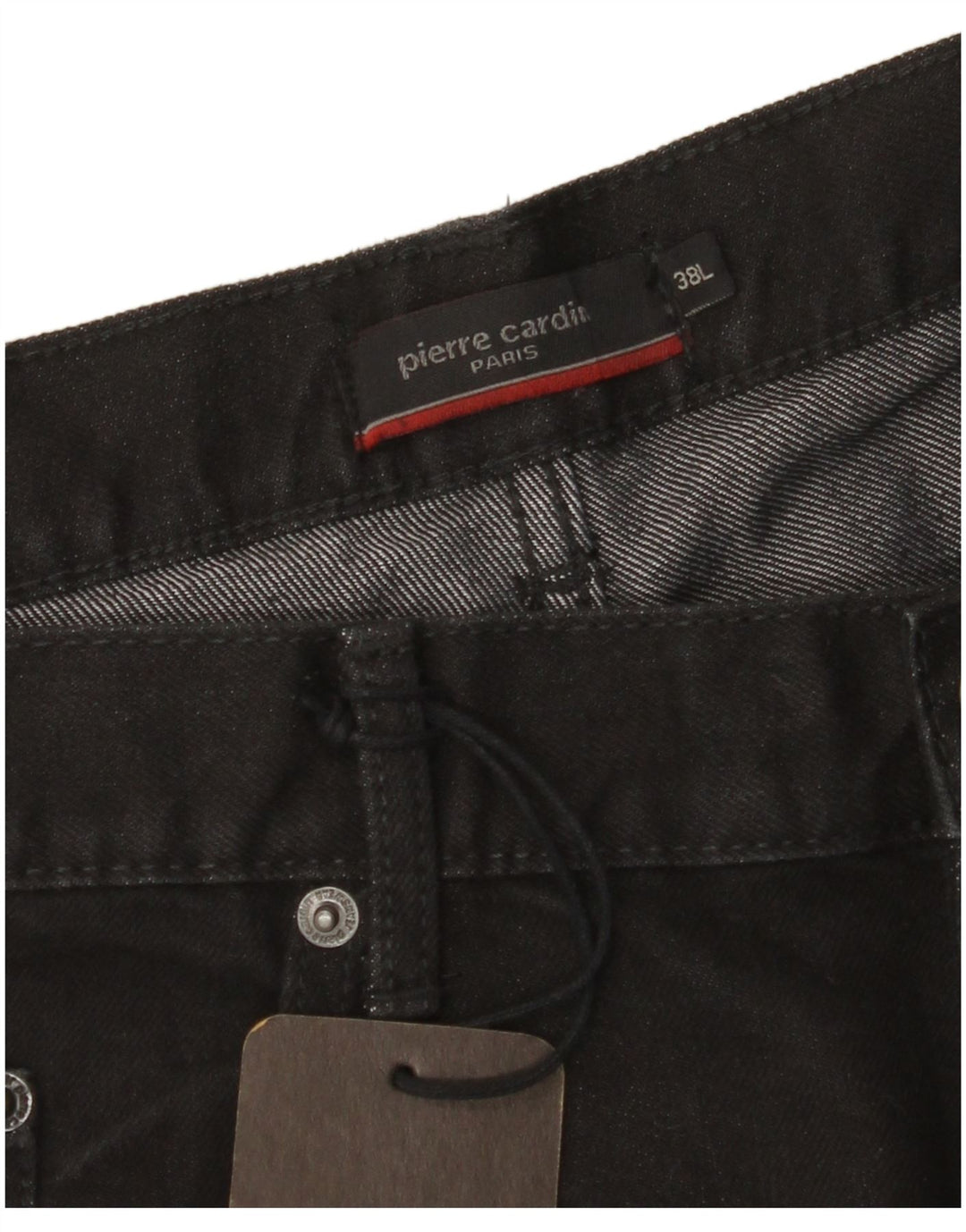 PIERRE CARDIN Jeans dritti da uomo Paris W38 L34 cotone nero