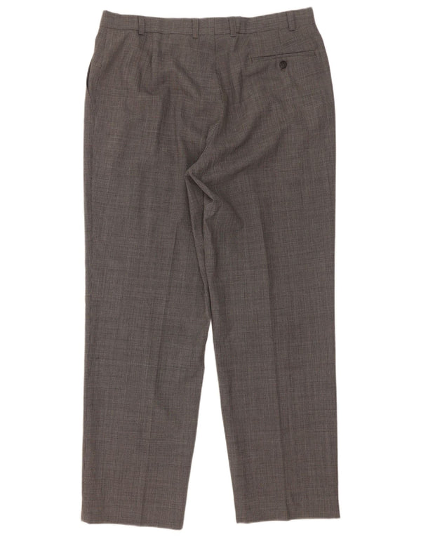 Pantaloni da completo da uomo Marks & Spencer St. Michael W36 L31 pied de poule grigio