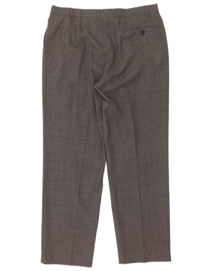Pantaloni da completo da uomo Marks & Spencer St. Michael W36 L31 pied de poule grigio