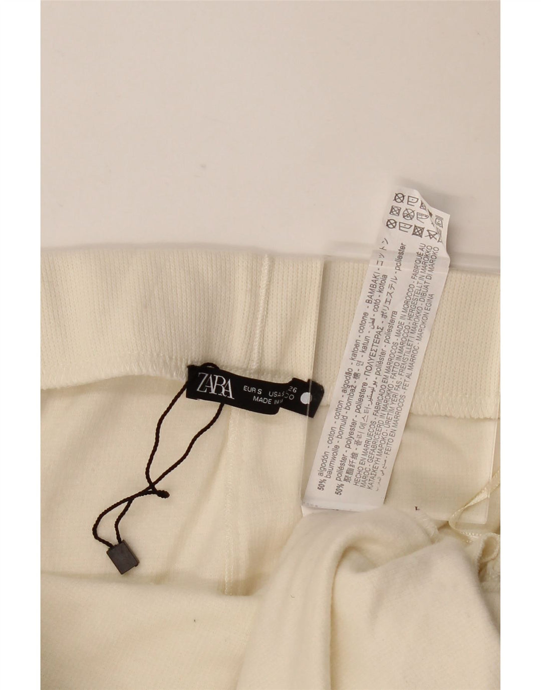 Gonna longuette da donna Zara piccola W26 in cotone bianco sporco