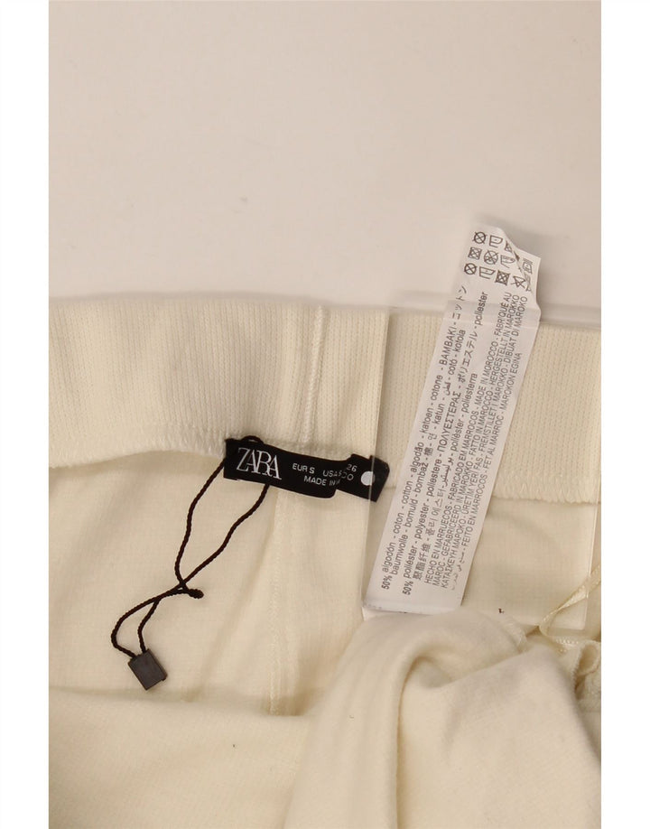 Gonna longuette da donna Zara piccola W26 in cotone bianco sporco