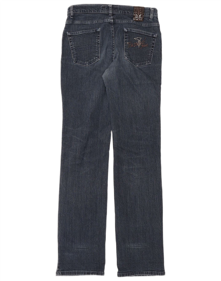 Jeans Dritti Donna Trussardi W28 L35 Blu Navy Cotone