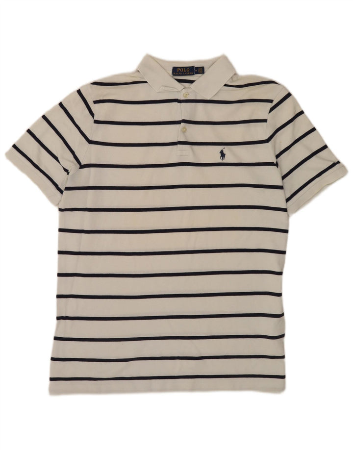 Polo Ralph Lauren Camicia da uomo in cotone a righe bianche medie