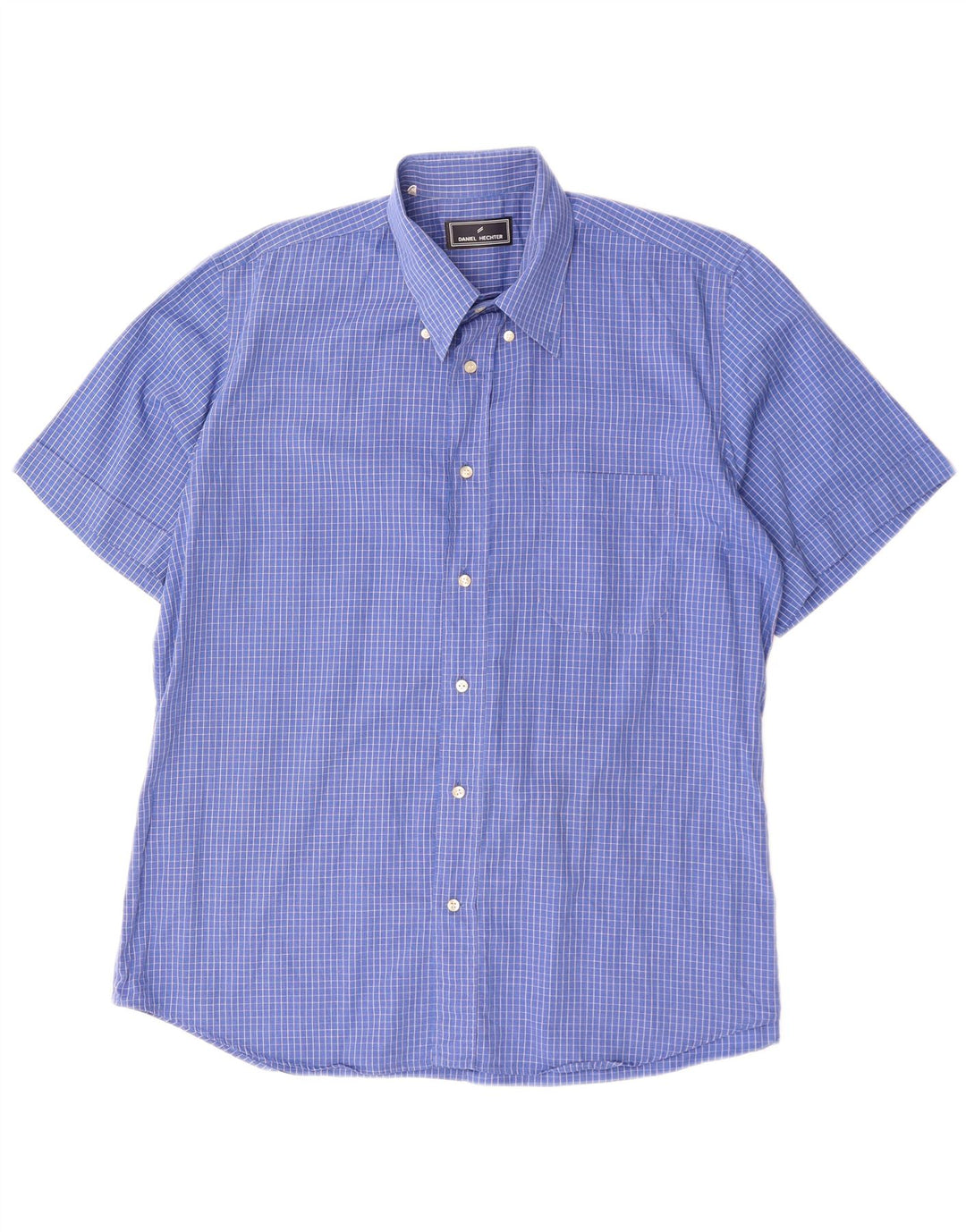 Camicia a maniche corte da uomo Daniel Hechter XL a quadri blu