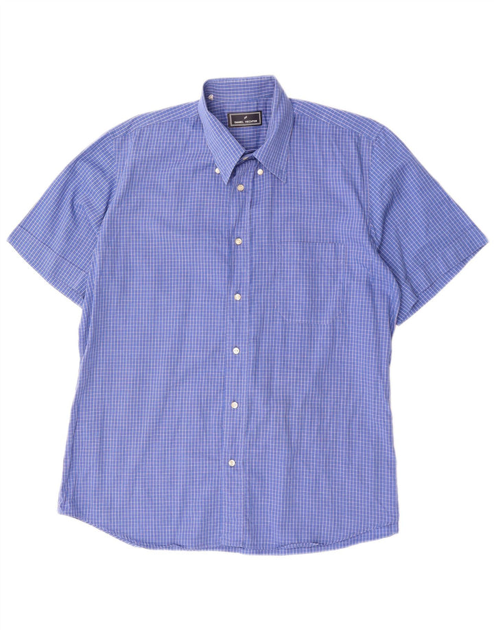 Camicia a maniche corte da uomo Daniel Hechter XL a quadri blu