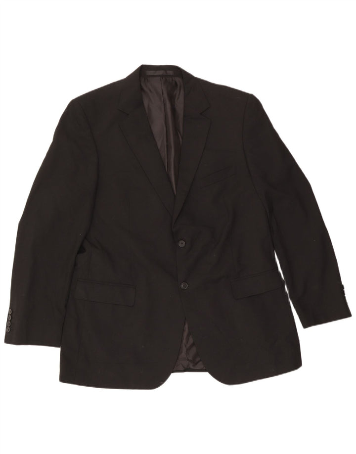 Giacca blazer a 2 bottoni Marks & Spencer da uomo UK 44 XL poliestere nero