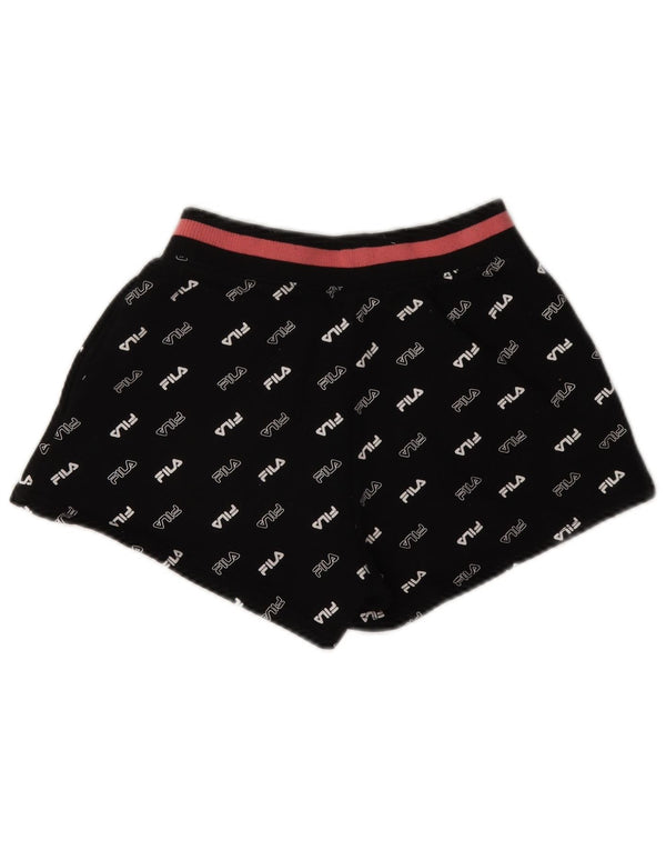 Pantaloncini sportivi grafici da donna Fila UK 6 XS poliestere nero