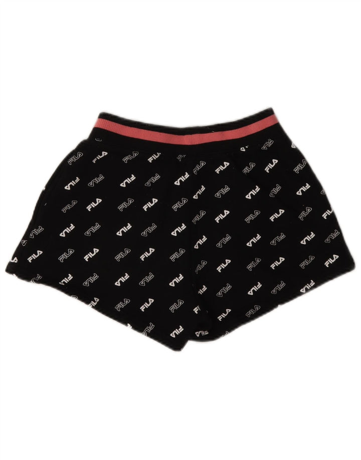 Pantaloncini sportivi grafici da donna Fila UK 6 XS poliestere nero