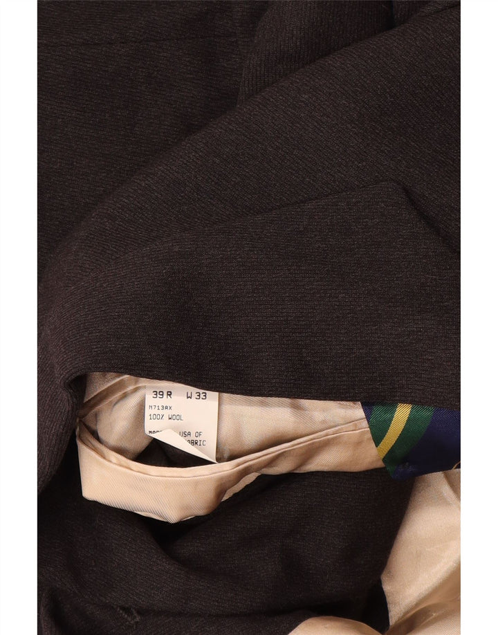 NAUTICA Giacca blazer a 3 bottoni da uomo UK 38 Lana grigio medio