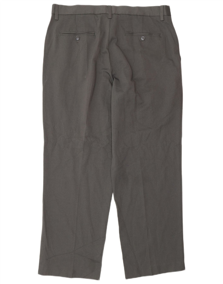 Pantaloni da abito dritti da uomo Izod W36 L30 poliestere grigio