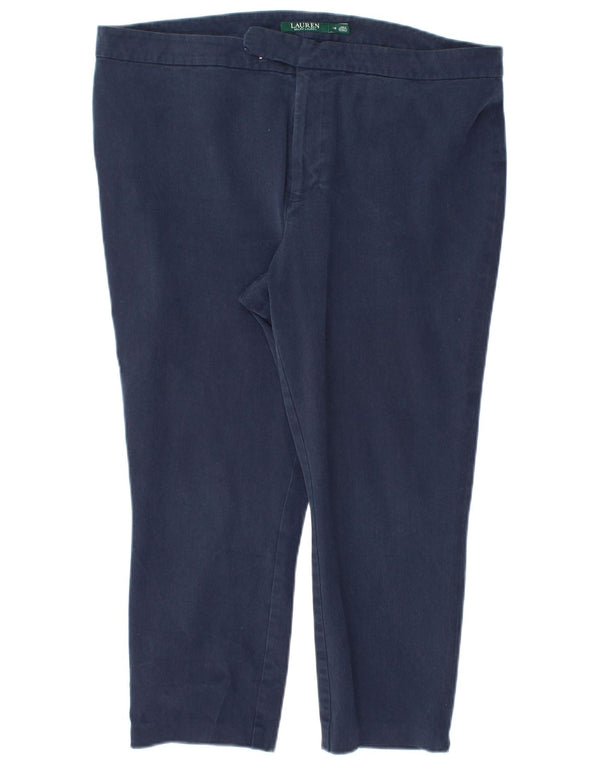Pantaloni Capri slim da donna Ralph Lauren US 16 2XL W36 L22 Cotone blu navy