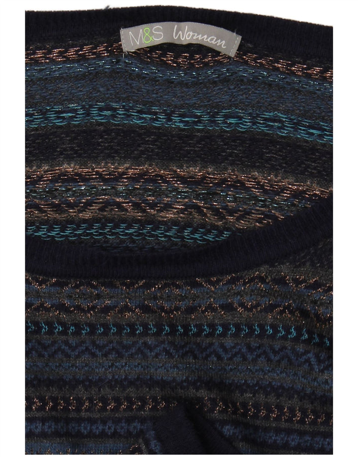 Abito maglione da donna Marks & Spencer UK 14 Medio Blu navy Fair Isle
