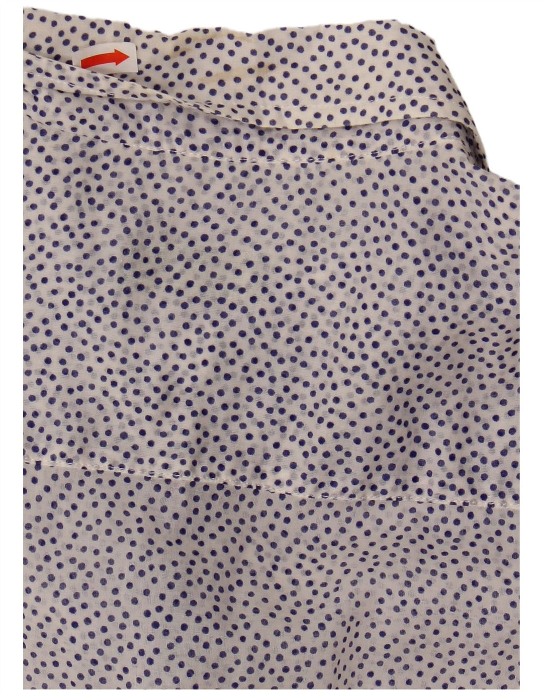 Camicia trasparente da donna Fred Perry UK 14 grande cotone maculato bianco