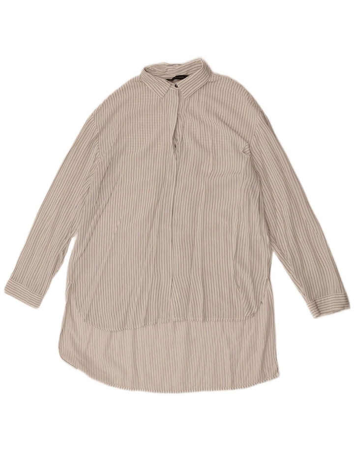 Maglia pullover trasparente da donna Zara UK 16 a righe grandi bianco sporco