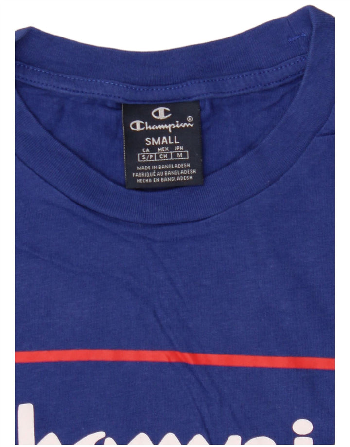 T-shirt grafica da uomo Champion Top Small Blu Navy