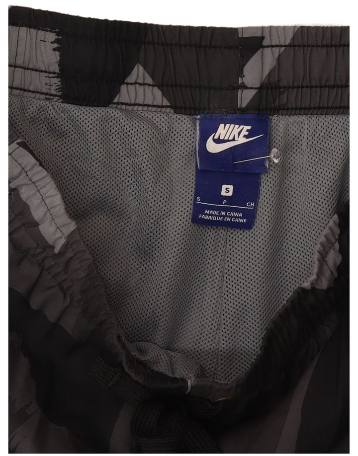 Pantaloncini da bagno Nike da uomo piccoli in poliestere geometrico grigio