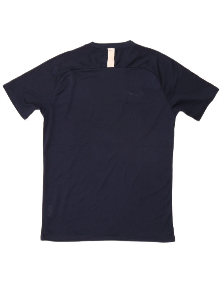 NIKE T-shirt da uomo Dri Fit Top Large Blu Navy Colourblock in poliestere