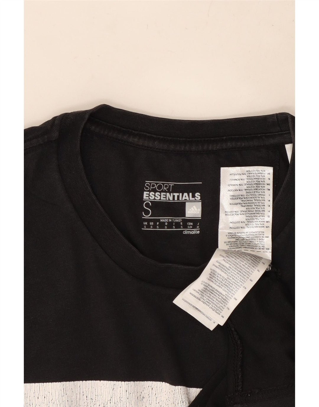 T-shirt grafica ADIDAS da uomo Climalite Top piccola in cotone nero