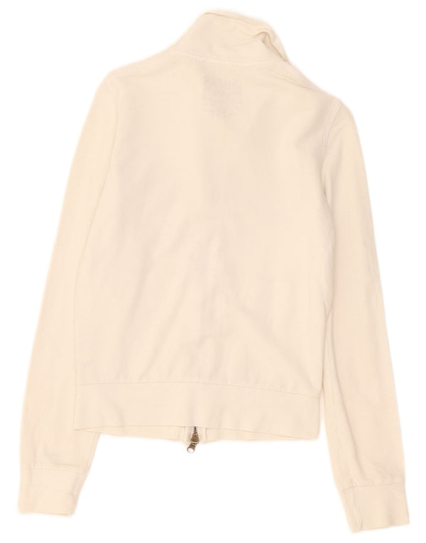 Guess Womens Graphic Tracksuit Top Jacket UK 10 Small White Cotton