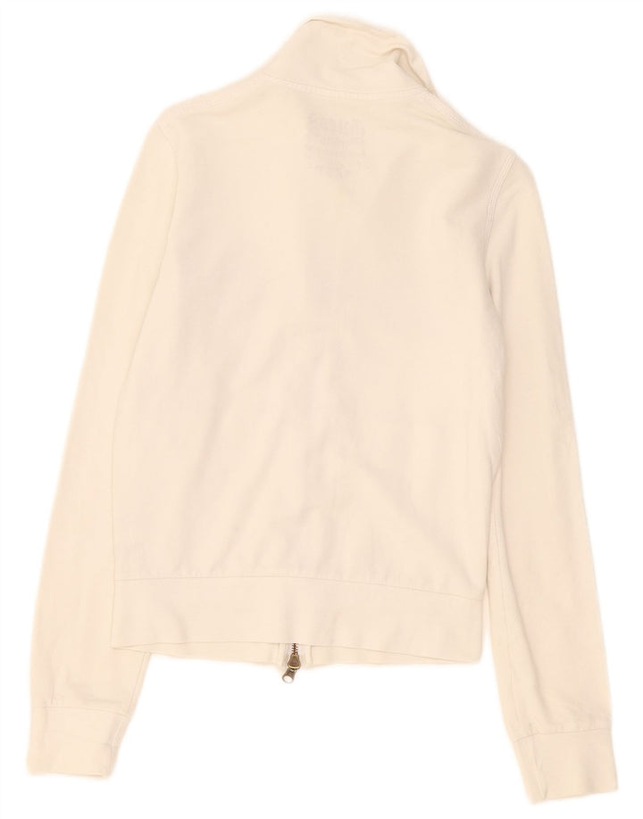 Giacca da ginnastica da donna con grafica Guess UK 10 piccola in cotone bianco