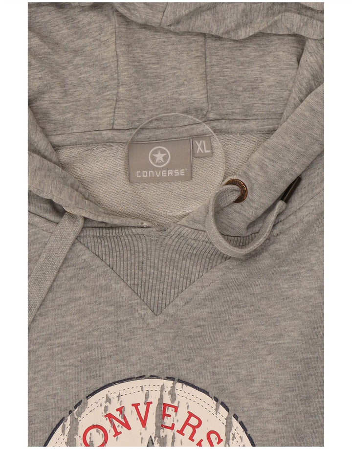 Felpa con cappuccio grafica da uomo Converse XL grigio screziato