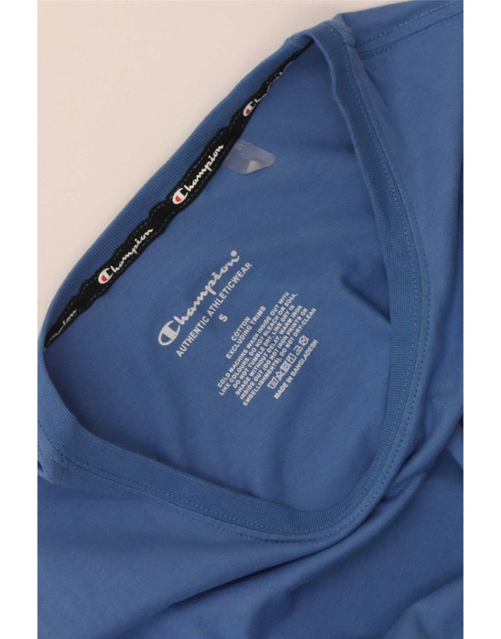 T-shirt grafica da uomo Champion Top piccola in cotone blu
