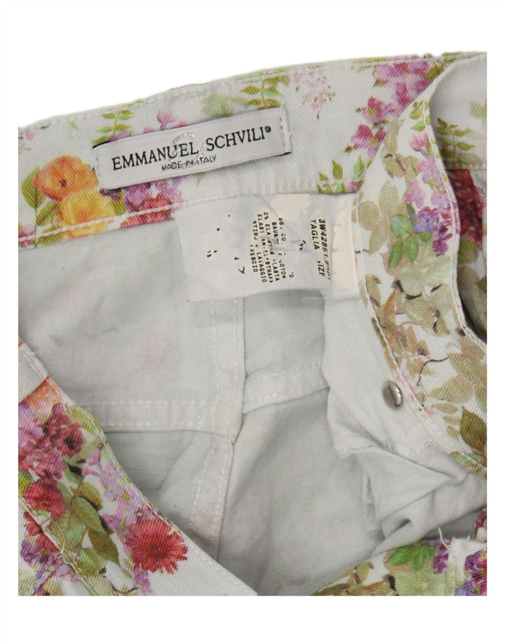EMMANUEL SCHVILI Womens Cropped Jeans W32 L24 Multicoloured Floral
