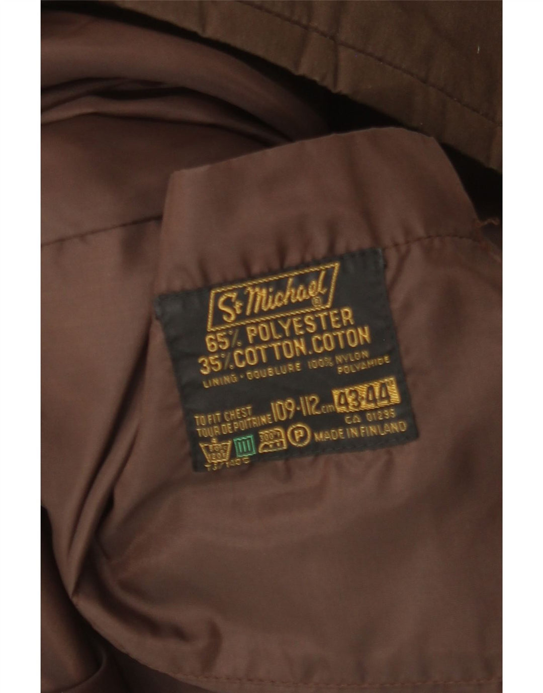 Giacca imbottita da uomo St Michael UK 43/44 XL Poliestere marrone