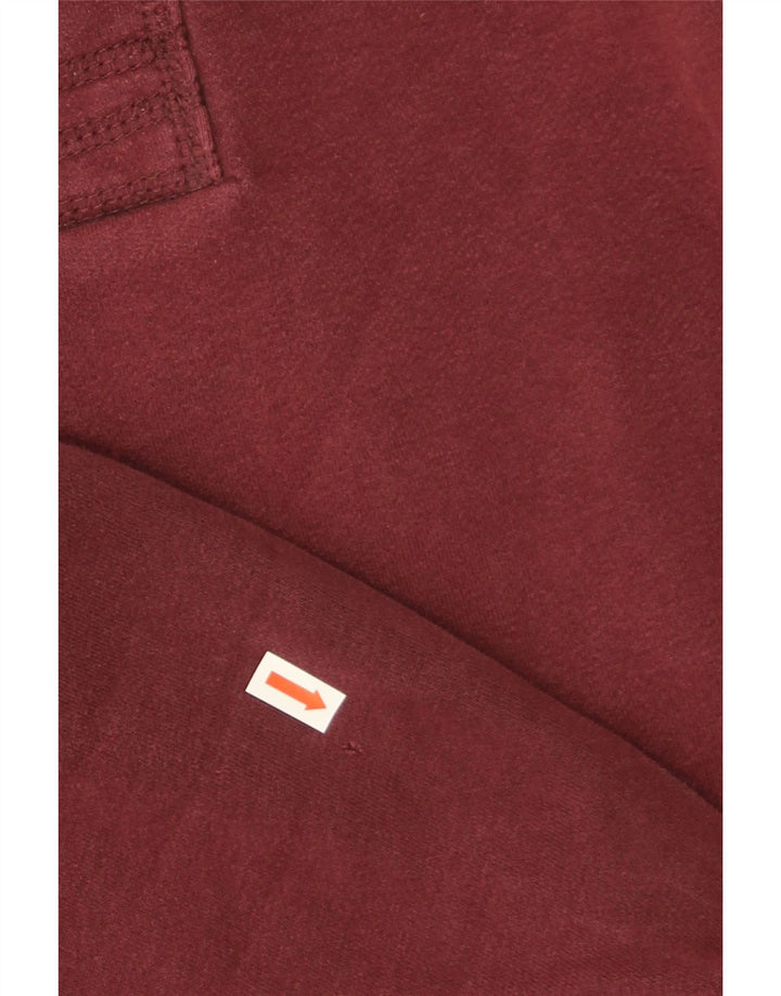 Felpa da uomo con collo abbottonato Superdry, cotone bordeaux medio