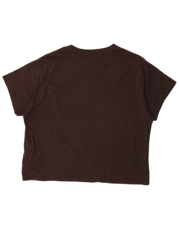 T-shirt grafica oversize corta da donna Levi's Top UK 16 grande cotone nero