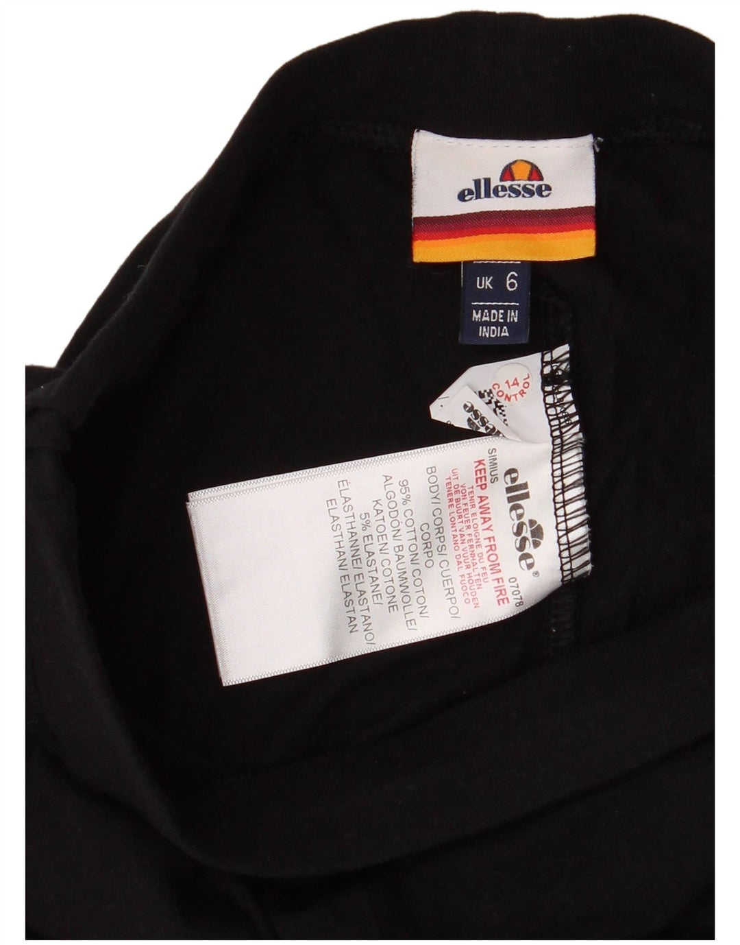 Leggings grafici da donna Ellesse UK 4 XS cotone color block nero