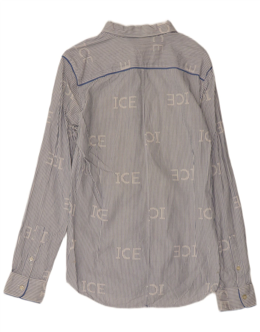 Camicia da uomo Grant Fit ICEBERG grande cotone gessato blu