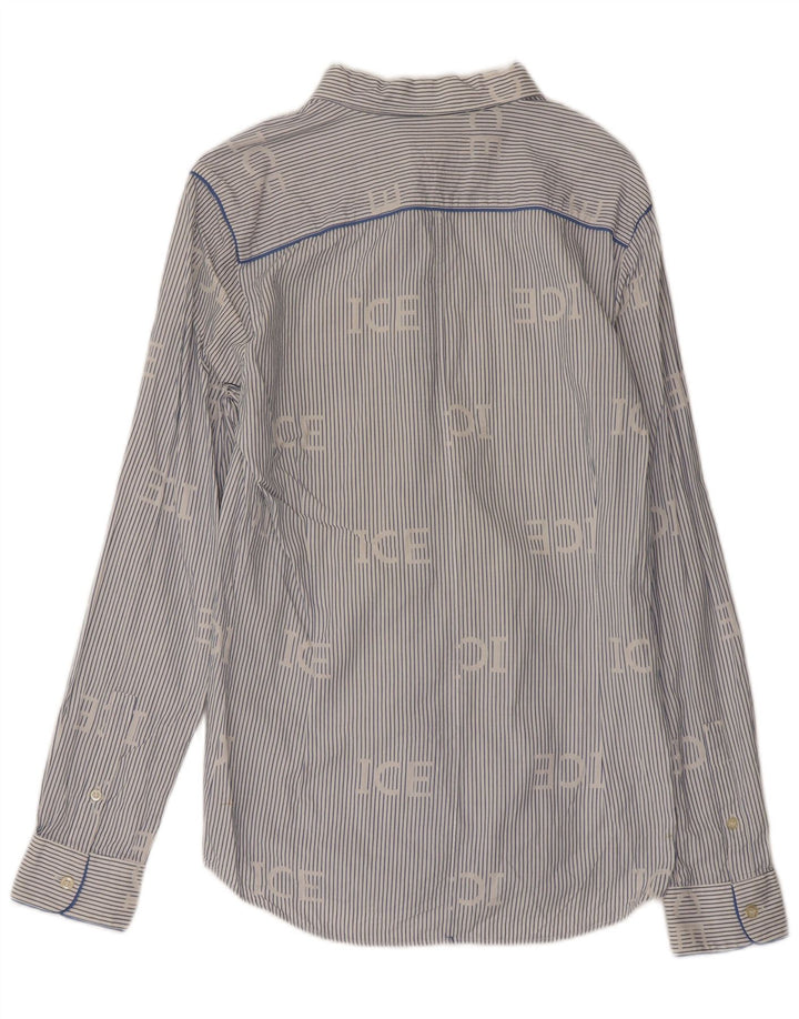 Camicia da uomo Grant Fit ICEBERG grande cotone gessato blu
