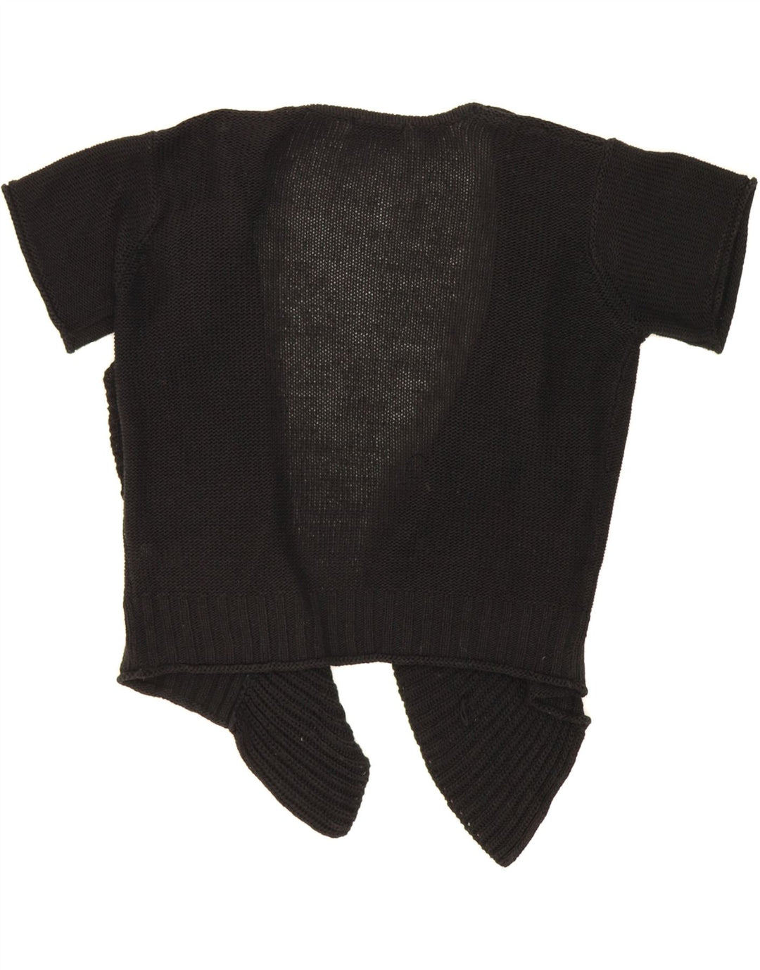 MARKS & SPENCER Womens Short Sleeve Cardigan Sweater UK 12 Medium Black Vintage Marks & Spencer and Second-Hand Marks & Spencer from Messina Hembry 